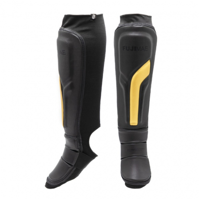 FUJIMAE Espinilleras Con Empeine Sparring 2 Primeskin Black-Yellow