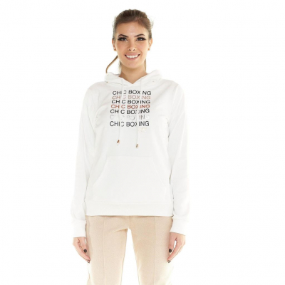Leone 1947 Sudadera Mujer C/capucha No Zip CHIC BOXING Blanco