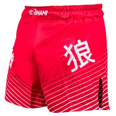 Okami Fight Shorts Big Kanji Rojo