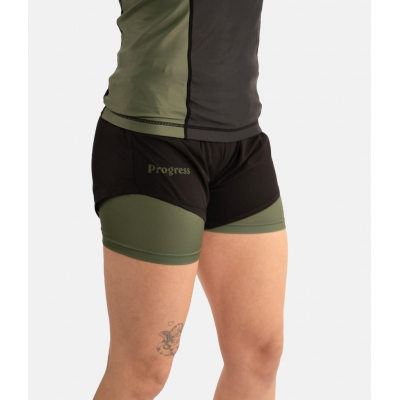 Progress Jiu Jitsu Academy+ Women Hybrid Shorts Svart-Grön