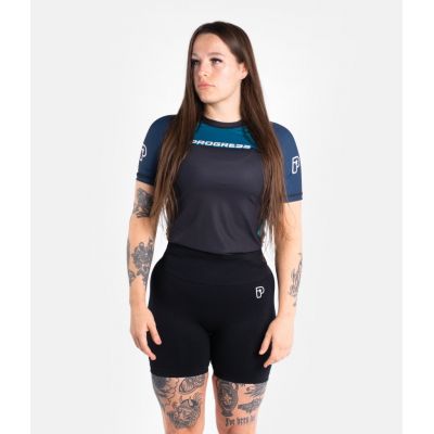 Progress Jiu Jitsu Ladies Sugar Skull Rashguard Svart-Blå