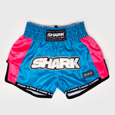 Shark Boxing Rainbow Short Muay Thai Blå-Rosa