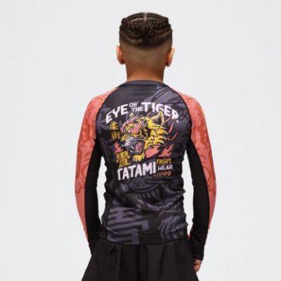 Tatami Kids Eye Of The Tiger Eco Tech Recycled Rash Guard Negro-Rojo