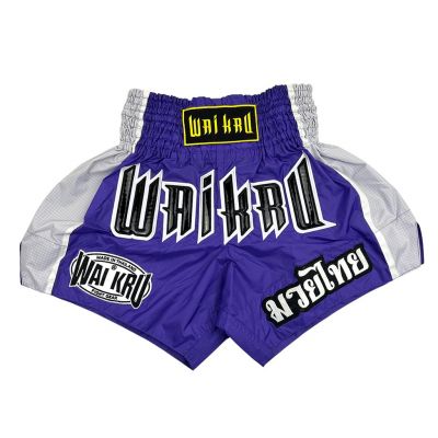 Wai Kru Muay Thai Shorts CH-5 Morado-Blanco